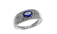Anello Guerretta Gioielli Donna Anello Diamanti E Zaffiro in Oro bianco Zaffiro 0.48 Ct ABZA152-14 - ABZA152-14